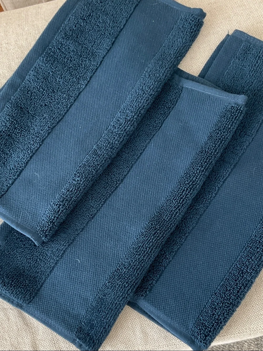 Lauren Ralph Lauren Navy Blue Wash Cloths - Set of 3